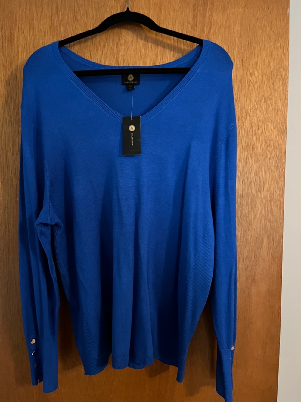 Women's V-Neck Sweater in Bright Blue